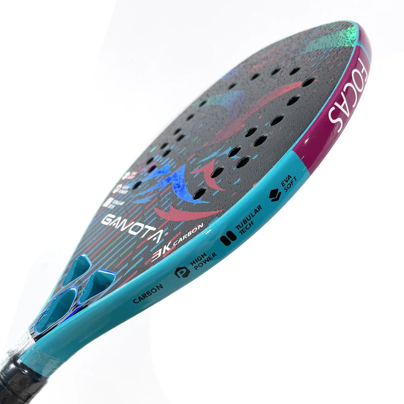 Raquete de Beach Tennis GAIVOTA 2024 - fibra de carbono 3K com capa - nível iniciante/intermediário