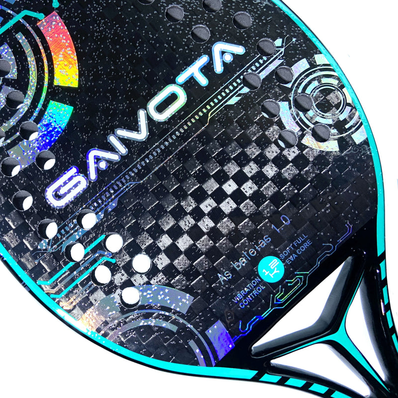 Raquete de Beach Tennis GAIVOTA 2023 - fibra de carbono 12K com capa - nível intermediário/avançado