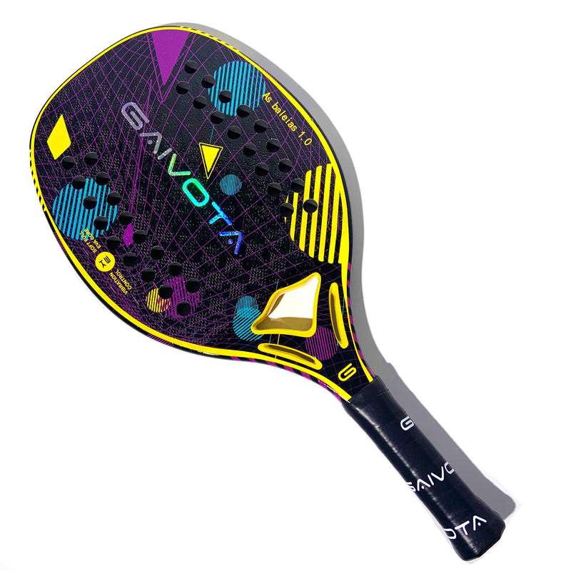 Raquete de Beach Tennis GAIVOTA 2023 - fibra de carbono 3K com capa - nível iniciante/intermediário