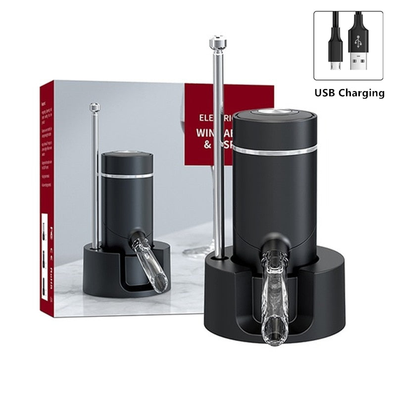 Aerador e Dispenser de Vinho elétrico - Acessório para sommeliers, enólogos e apreciadores